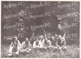 Чланови РКУД „Пелагић“ у Теслићу: 1. Мујо Кушмић, 2. Драго Мажар, 3. Иво Ролих, 4. Ћамил Бућо, 5. Зијад Бакташевић Кане; стоји Суљица Халалкић